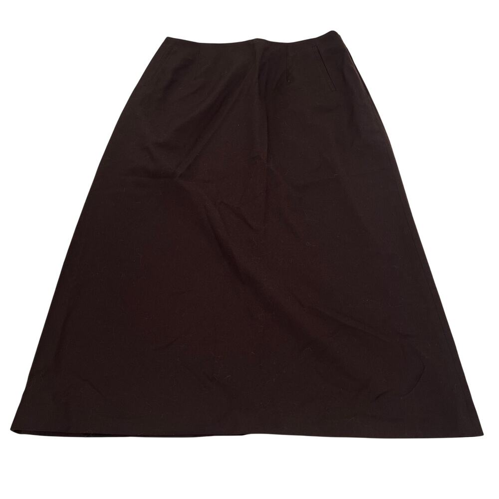 Harve Bénard women’s brown wool career business maxi lined skirt